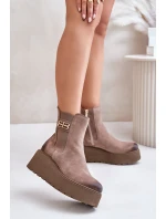 model 21673714 Dámské Botky Chelsea Na Platformě A Klínu Černé - Zazoo