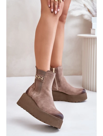 model 21673714 Dámské Botky Chelsea Na Platformě A Klínu Černé - Zazoo