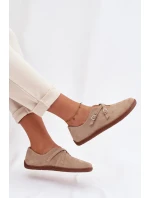Kožené semišové polobotky Barefoot Dámské s pásky model 21937593 béžové - Zazoo Kožené semišové polobotky Barefoot Dámské s pásky model 21937593 béžové - Zazoo
