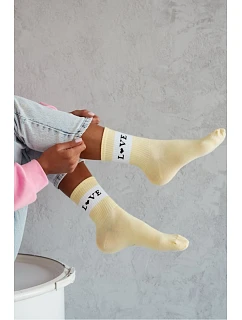 Dámské bavlněné ponožky LOVE Žluté