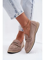 Dámské mokasíny z imitace semiše Vinceza Béžové Dámské mokasíny z imitace semiše Vinceza Béžové