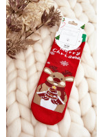 Dámske vianočné ponožky s červeným sobom
