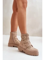 Zateplené dámske členkové topánky s béžovou ozdobou Ciascia