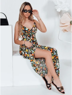 maxi šaty černé s květinami model 21990235 - Dstreet