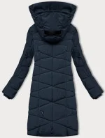 Tmavě modrá dámská zimní bunda s kožešinovou podšívkou model 21247995 - LHD