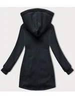 Dámska blúzka LHD s rozopínaním z kombinovaných tkanín, grafitová (AMG-165)