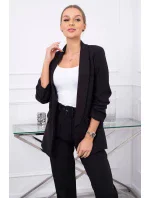 Elegantná súprava saka a nohavíc čiernej farby