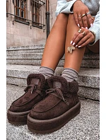 Dámské zimní boty na platformě s kožíškem Big Star model 22386354 čokoládové - Big Star Shoes