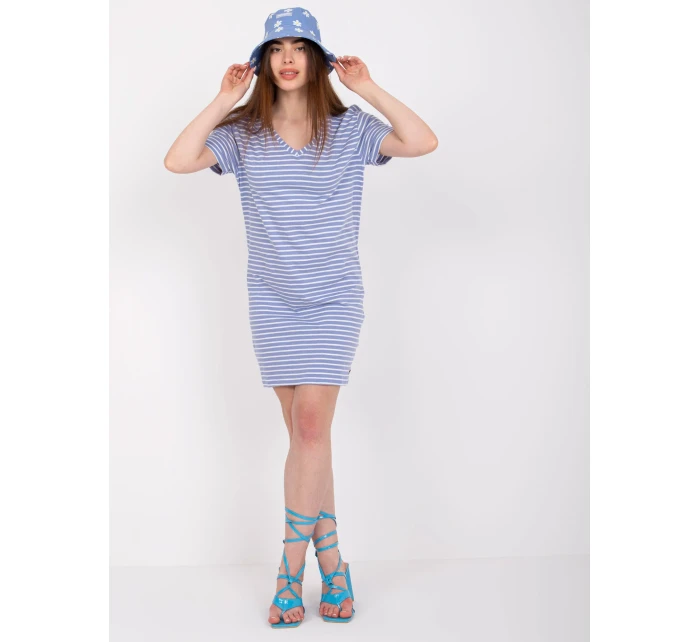 Šaty D16054M30315A bielej a modrej