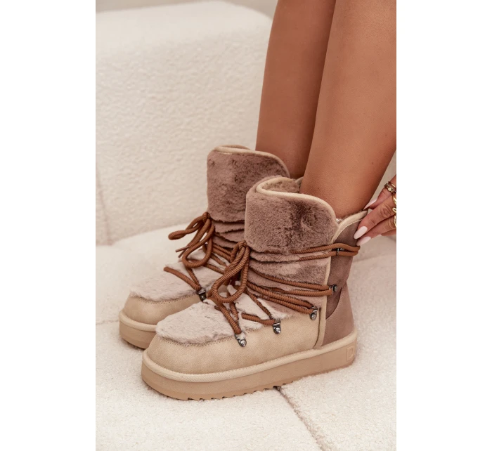 Dámské sněhové boty s kožíškem Béžová model 21803133 - D.Franklin