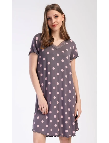 Dámska nočná košeľa s krátkym rukávom Polka dots Dámska nočná košeľa s krátkym rukávom Polka dots