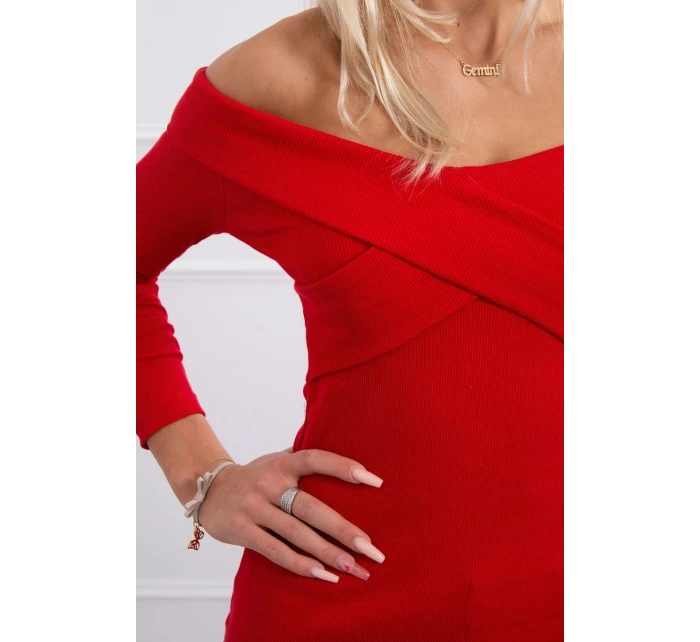 Blúzka s výstrihom do V červená