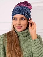 Fleecová čiapka Dolores K303 denim+ružová+tmavo fialová