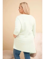 Dámská model 21808677 Plus Size z viskózy s volným střihem a dlouhým rukávem mátová - K-Fashion Dámská model 21808677 Plus Size z viskózy s volným střihem a dlouhým rukávem mátová - K-Fashion