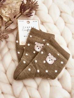 Dámské teplé ponožky v puntíkované s model 21643607 zelené - Aura.via