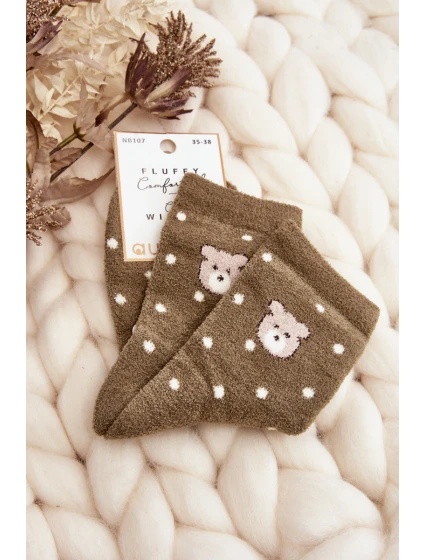 Dámské teplé ponožky v puntíkované s model 21643607 zelené - Aura.via