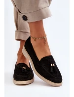 Černé Dámské Semišové Mokasíny Na Ploché Podrážce model 21652477 - Zazoo
