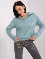 Sweter AT SW mietowy model 19040952 - FPrice Sweter AT SW mietowy model 19040952 - FPrice