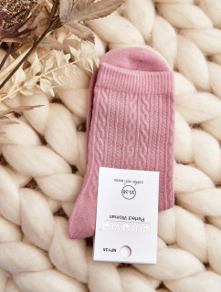 Dámske bavlnené ponožky s ružovou potlačou