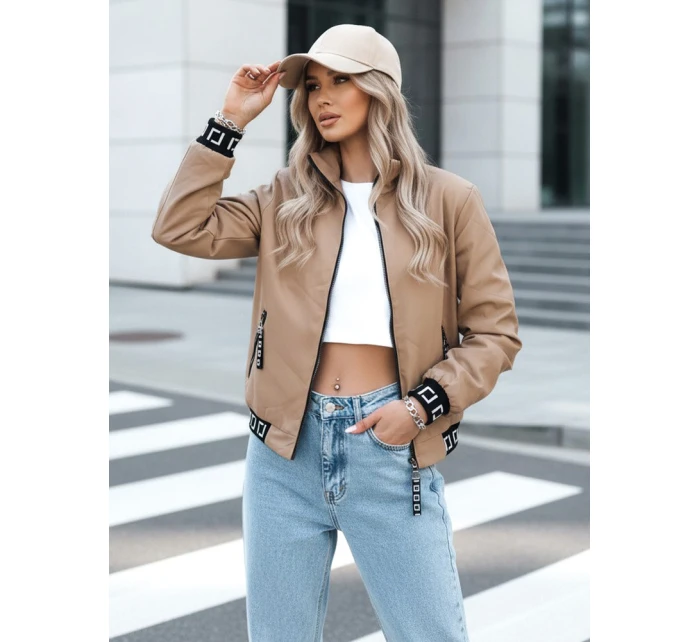 HERA FashionStreet béžový dámsky bomber TY3764 HERA FashionStreet béžový dámsky bomber TY3764
