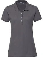 Russell Athletic 566F Dámske elastické polo tričko z piké 10.566F convoy grey Russell Athletic 566F Dámske elastické polo tričko z piké 10.566F convoy grey