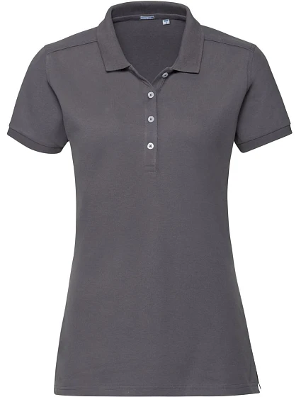 Russell Athletic 566F Dámske elastické polo tričko z piké 10.566F convoy grey Russell Athletic 566F Dámske elastické polo tričko z piké 10.566F convoy grey