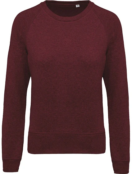 Kariban K 481 Dámska mikina s raglánovými rukávmi z bio bavlny 20.K481 wine heather