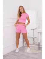 Bavlnená súprava so šortkami ružová Bavlnená súprava so šortkami ružová