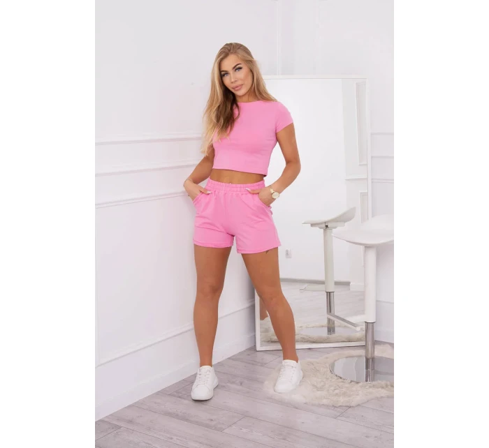 Bavlnená súprava so šortkami ružová Bavlnená súprava so šortkami ružová