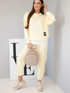 Dámská souprava s volná mikina a tepláky žlutý model 21808625 - K-Fashion