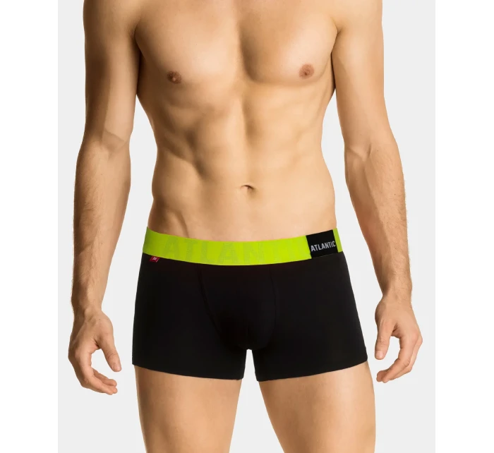 Pánske boxerky ATLANTIC PREMIUM s mikromodalom - čierna/žltá