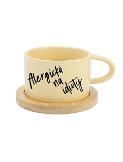 ALERGICKÉ PRE IDIOTOV - žltý pohár na makrónky 200 ml
