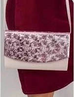 Dámska lakovaná s relief vzorom kabelka 200102 - FPrice