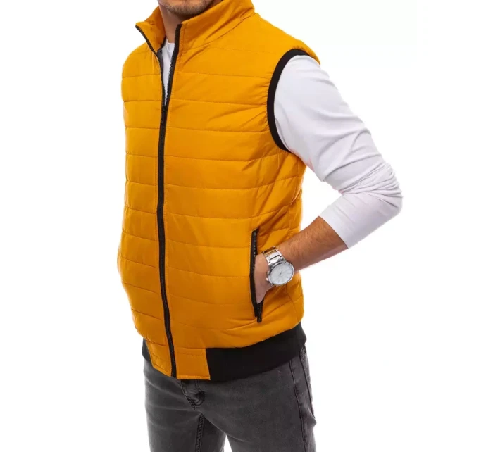 Pánská prošívaná tmavě žlutá vesta Dstreet model 21964326 - FashionStreet