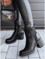 dámské kozačky na podpatku černé Dstreet model 21981386 - FashionStreet