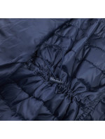 Tmavo modrá prešívaná dámska bunda so stojačikom (7611)
