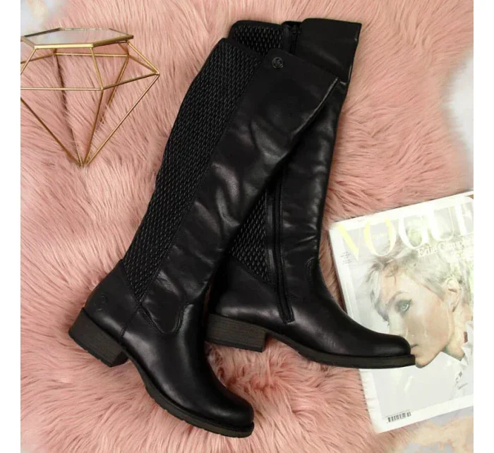 Kožené boty Rieker W model 21891294 černá - Inny