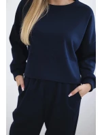 Viskózový set Amour tepláková súprava + nohavice námornícka modrá