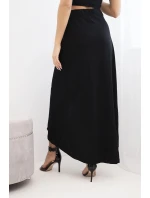 Dámská bavlněná zavinovací maxi sukně se zavazováním černá Dámská bavlněná zavinovací maxi sukně se zavazováním černá