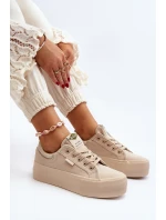 Trampki Damskie Na Platformie Lee Cooper LCW-24-31-2181 Beżowe Trampki Damskie Na Platformie Lee Cooper LCW-24-31-2181 Beżowe