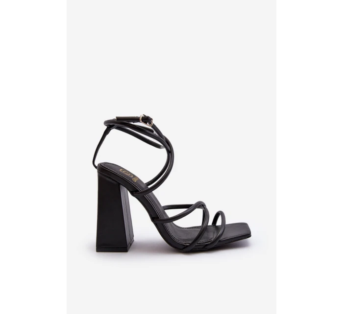 Modne Sandały Na Obcasie Czarne Josette