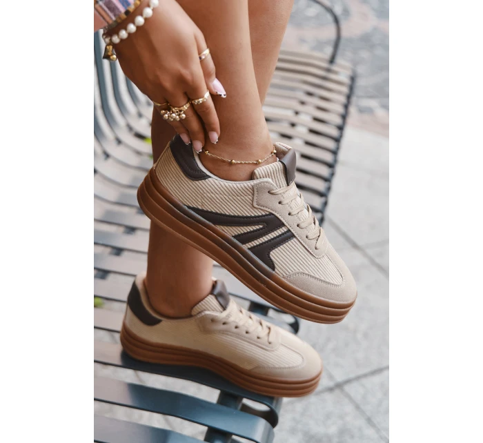 Semišové tenisky na platforme - béžové Corynelle Semišové tenisky na platforme - béžové Corynelle