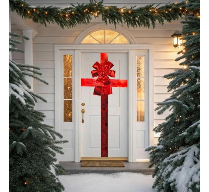 Záves na dvere 33x42 cm červená stuha