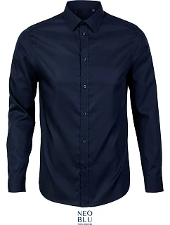 Men keprová košile s dlouhým rukávem night blue model 22499881 - NEOBLU