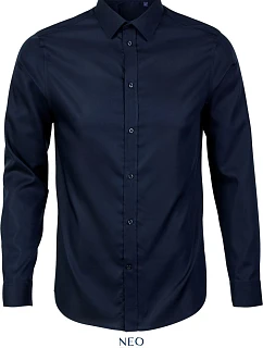 NEOBLU Blaise Men Mikro keprová košeľa s dlhým rukávom 24.3182 night blue