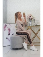 Sada s leopardím potlačou v béžovej farbe