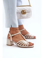 Damskie Sandały Na Obcasie Sergio Leone SK880 Perłowe