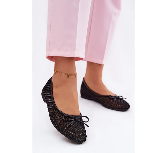 Síťované baleríny s ozdobou Vinceza 62270 Černé Síťované baleríny s ozdobou Vinceza 62270 Černé