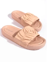 Módne hnedé dámske ponožky na podpätku bez päty