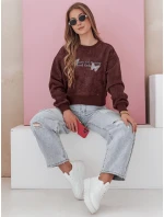 Dámská oversize mikina s vázáním v barvě vínová Dstreet model 21988053 - FashionStreet Dámská oversize mikina s vázáním v barvě vínová Dstreet model 21988053 - FashionStreet